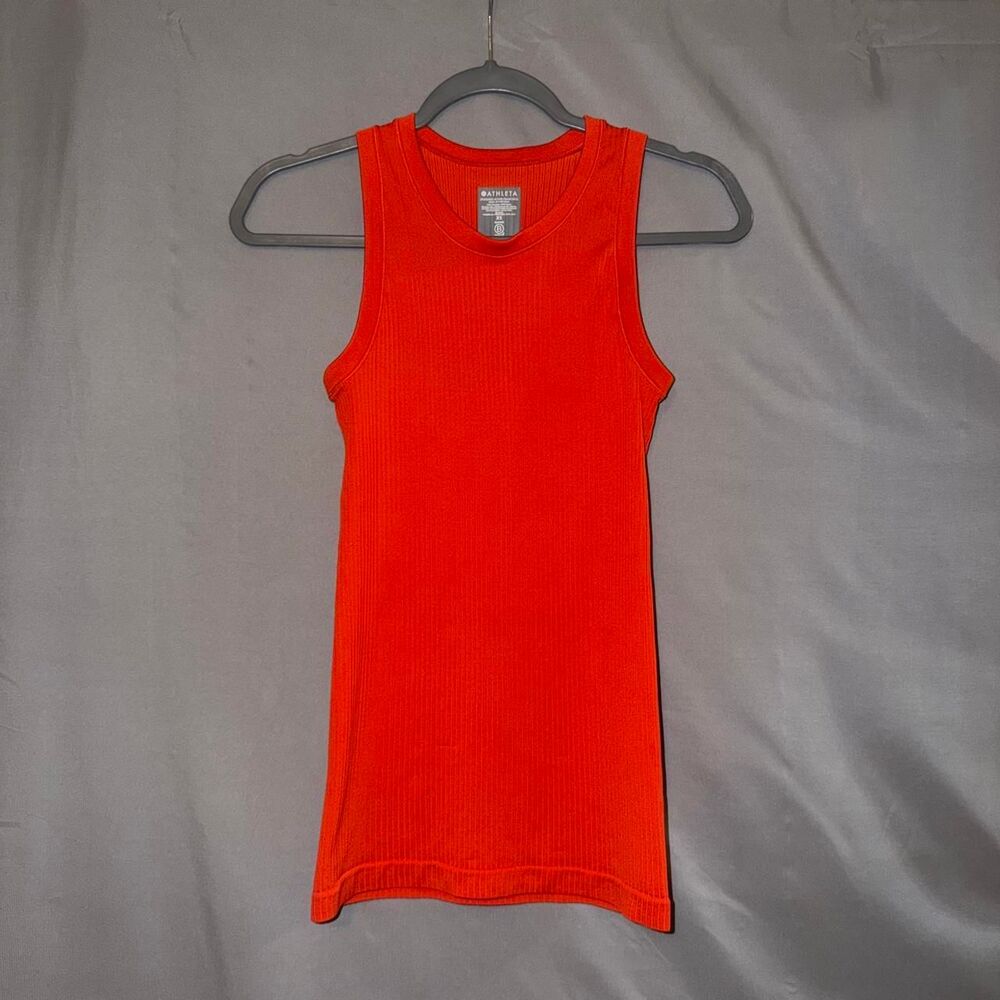 Athleta orange ribbed tank top